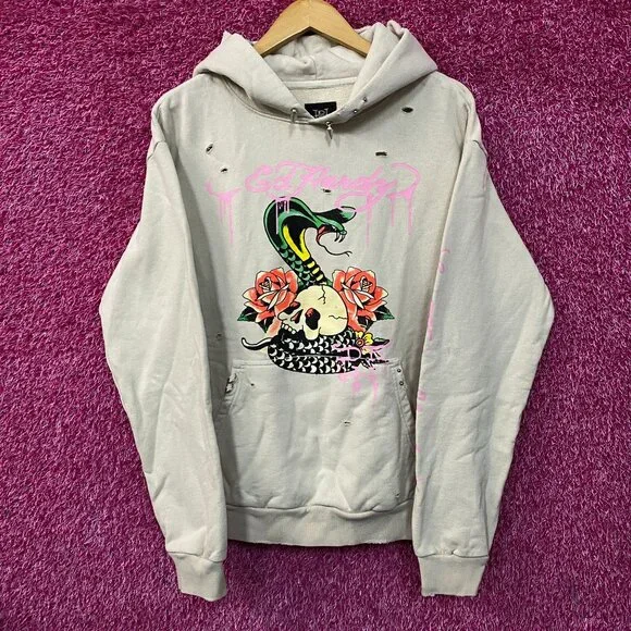 Ed Hardy UO Exclusive Snake Embellished Hoodie Small - Picture 1 of 4